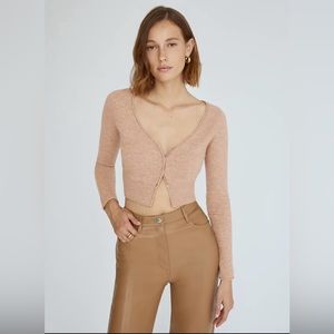 Aritzia Wilfred Santorini Cardigan in Gold Camel Size XS